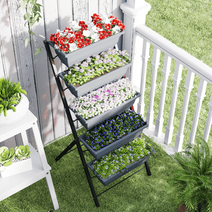 Outsunny 5 - Tier Raised Garden Bed, Ladder Planter with Removable Boxes - plants - express.com