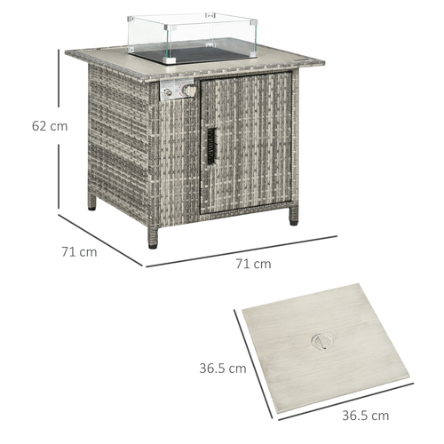 Outsunny 50,000 BTU Gas Fire Pit Table with Windscreen & Stylish Rain Cover - plants - express.com