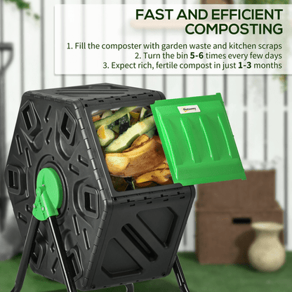 Outsunny 65L Rotating Compost Bin - Eco - Friendly Gardening Solution! - plants - express.com