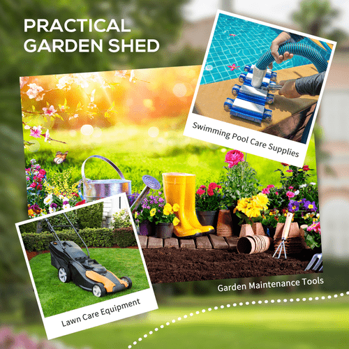 Outsunny 6'x4.5' Lockable Garden Shed - Waterproof Plastic Tool Storage! - plants - express.com