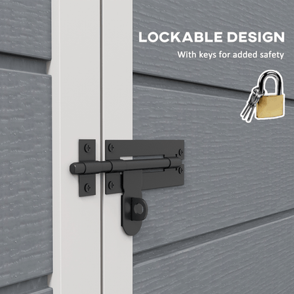 Outsunny 6'x4.5' Lockable Garden Shed - Waterproof Plastic Tool Storage! - plants - express.com