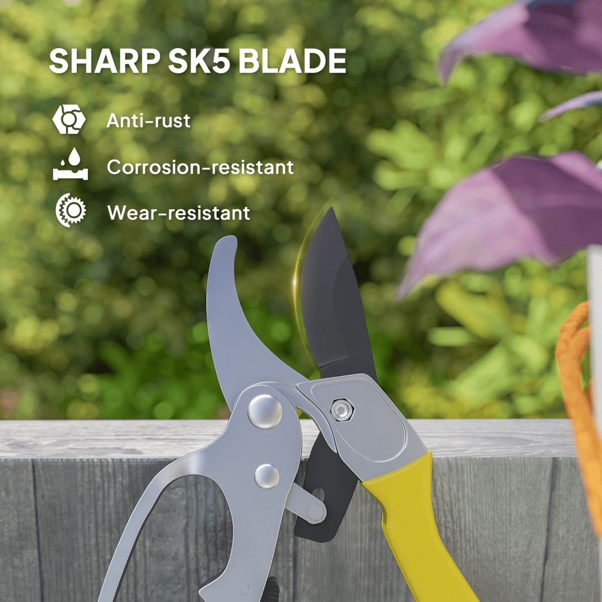 Outsunny 8" Heavy - Duty Pruning Shears - Precision SK5 Blade for Effortless Cuts - plants - express.com