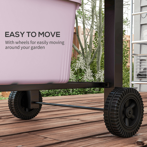 Outsunny Adjustable Charcoal Grill Trolley with Thermometer & Smoky Flavor Control - plants - express.com