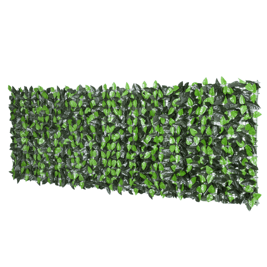 Outsunny Artificial Leaf Hedge Screen Privacy Fence Panel for Garden 3Mx1M - plants - express.com