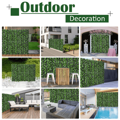 Outsunny Artificial Leaf Hedge Screen Privacy Fence Panel for Garden 3Mx1M - plants - express.com