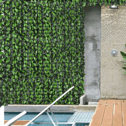 Outsunny Artificial Leaf Hedge Screen Privacy Fence Panel for Garden 3Mx1M - plants - express.com