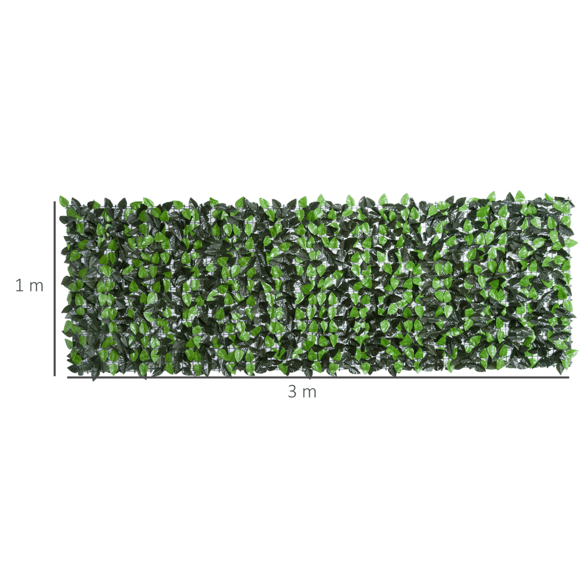 Outsunny Artificial Leaf Hedge Screen Privacy Fence Panel for Garden 3Mx1M - plants - express.com