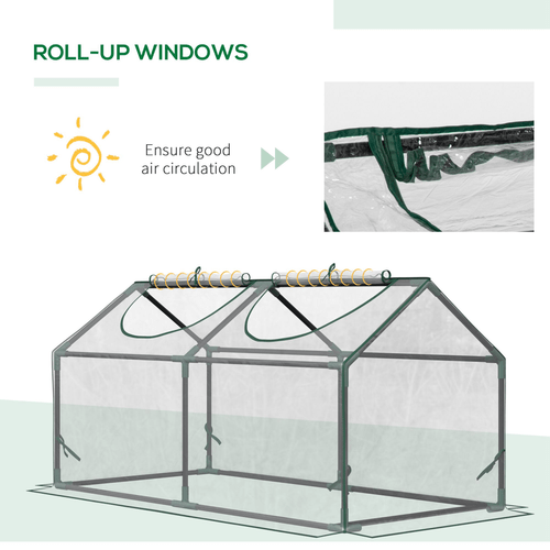 Outsunny Compact Greenhouse: Durable Plant House with 2 Venting Windows - plants - express.com