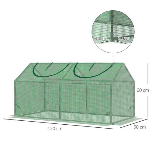 Outsunny Compact Mini Greenhouse - Sturdy Design with PE Cover, 119x60x60cm - plants - express.com