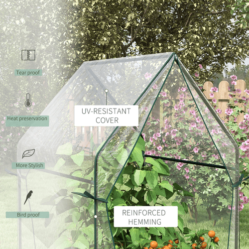 Outsunny Compact Tomato Greenhouse with 2 Zipped Doors - Sturdy & Weatherproof - plants - express.com