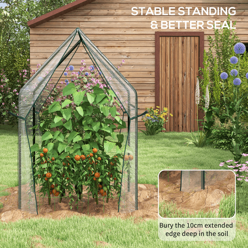 Outsunny Compact Tomato Greenhouse with 2 Zipped Doors - Sturdy & Weatherproof - plants - express.com