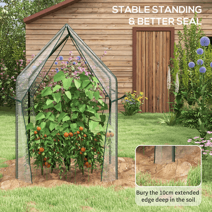 Outsunny Compact Tomato Greenhouse with 2 Zipped Doors - Sturdy & Weatherproof - plants - express.com