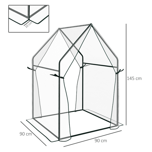 Outsunny Compact Tomato Greenhouse with 2 Zipped Doors - Sturdy & Weatherproof - plants - express.com