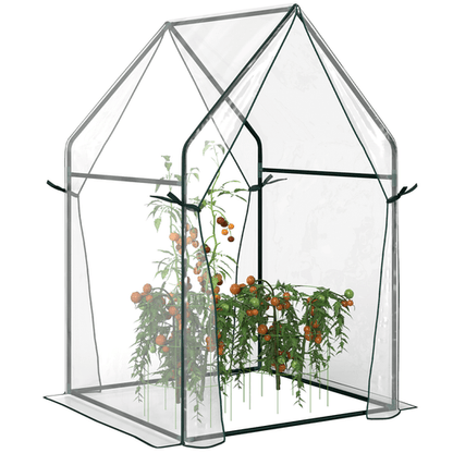 Outsunny Compact Tomato Greenhouse with 2 Zipped Doors - Sturdy & Weatherproof - plants - express.com