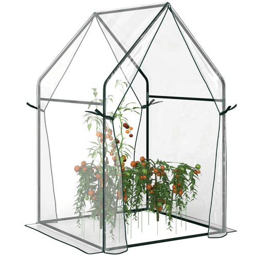 Outsunny Compact Tomato Greenhouse with 2 Zipped Doors - Sturdy & Weatherproof - plants - express.com