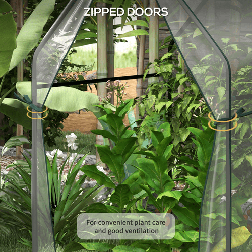Outsunny Compact Tomato Greenhouse with 2 Zipped Doors - Sturdy & Weatherproof - plants - express.com