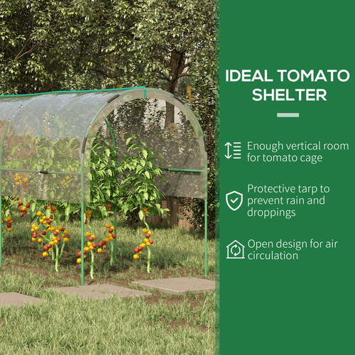 Outsunny Curved Tomato Greenhouse with Guy Ropes & Weatherproof Cover - plants - express.com