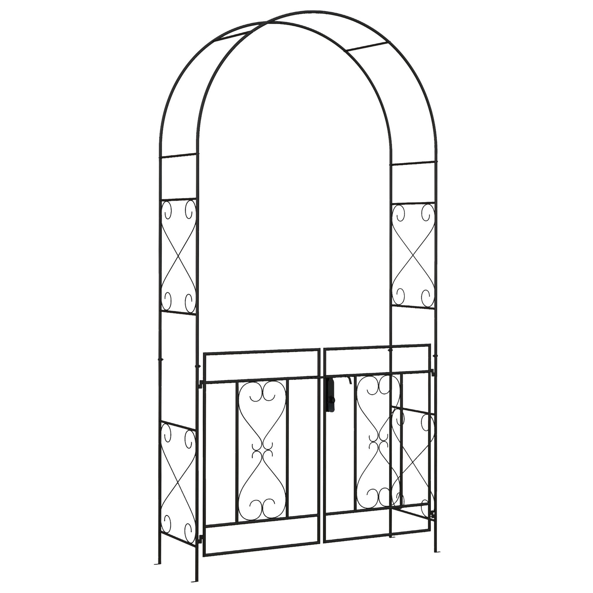 Outsunny Decorative Metal Garden Arch with Double Gate for Climbing Plants - plants - express.com