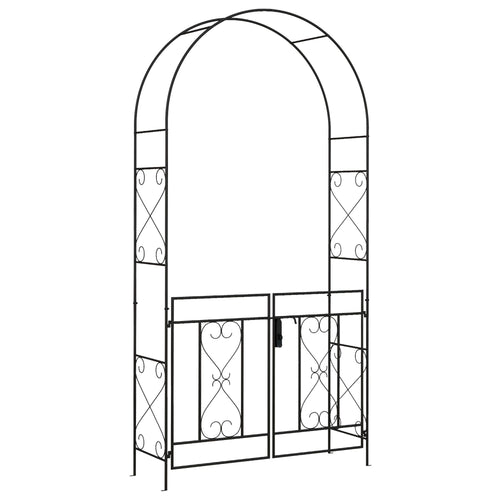 Outsunny Decorative Metal Garden Arch with Double Gate for Climbing Plants - plants - express.com