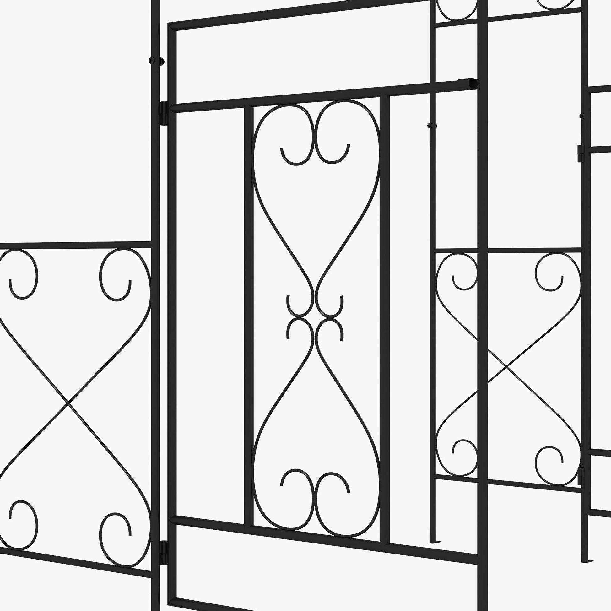 Outsunny Decorative Metal Garden Arch with Double Gate for Climbing Plants - plants - express.com