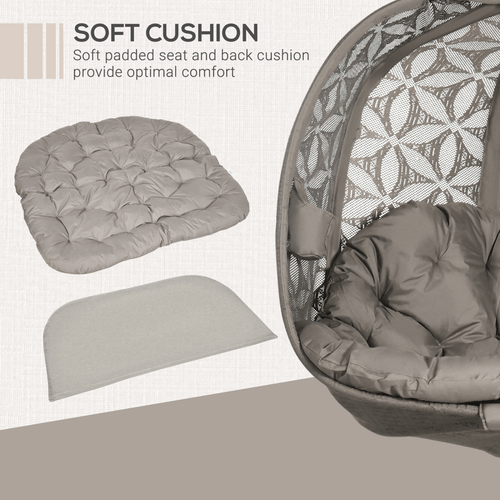 Outsunny Double Hanging Swing Chair with Stand & Cup Holders - Cozy Relaxation! - plants - express.com