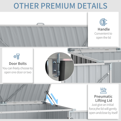 Outsunny Double - Lock Steel Rubbish Bin Storage Shed – Durable & Weatherproof - plants - express.com
