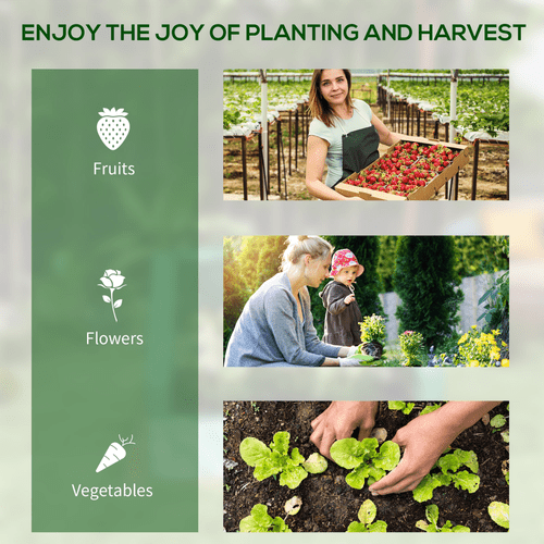 Outsunny Dual - Function Raised Garden Bed with Greenhouse Cover & Steel Base - plants - express.com