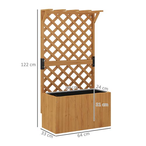 Outsunny Dual - Function Wooden Planter with Trellis & Drainage for Vibrant Gardens - plants - express.com