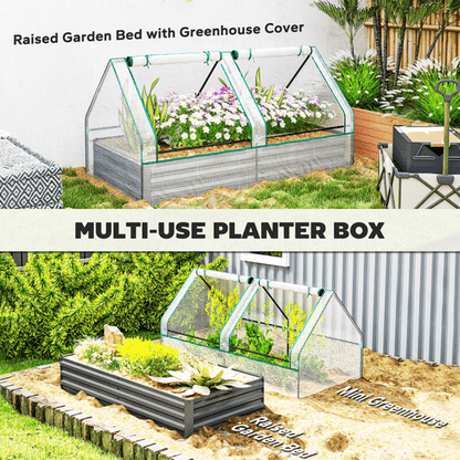Outsunny Dual Raised Garden Bed & Greenhouse - Elevate Your Planting Experience! - plants - express.com