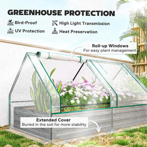 Outsunny Dual Raised Garden Bed & Greenhouse - Elevate Your Planting Experience! - plants - express.com