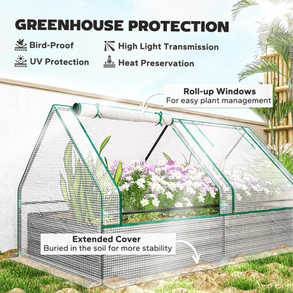 Outsunny Dual Raised Garden Bed & Greenhouse - Elevate Your Planting Experience! - plants - express.com