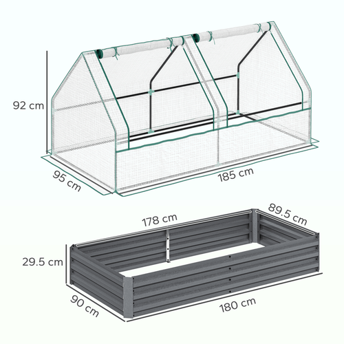 Outsunny Dual Raised Garden Bed & Greenhouse - Elevate Your Planting Experience! - plants - express.com