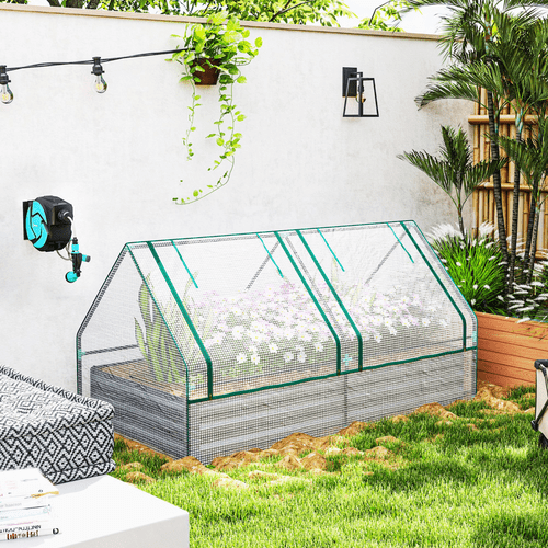 Outsunny Dual Raised Garden Bed & Greenhouse - Elevate Your Planting Experience! - plants - express.com