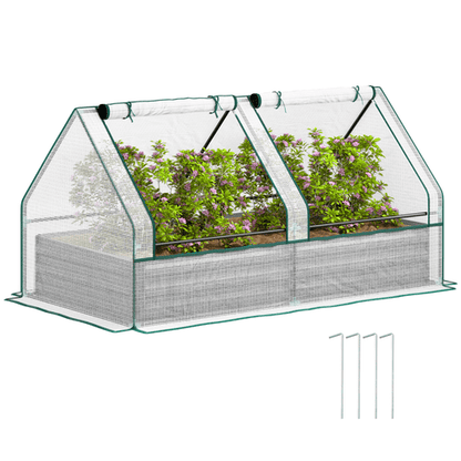 Outsunny Dual Raised Garden Bed & Greenhouse - Elevate Your Planting Experience! - plants - express.com