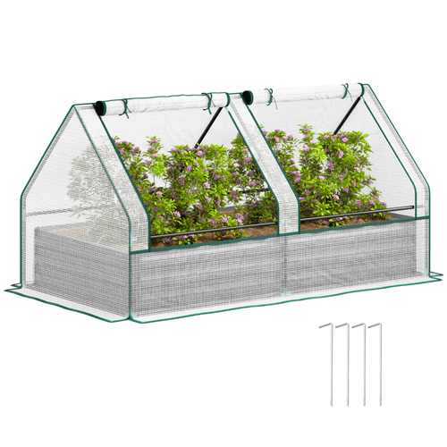 Outsunny Dual Raised Garden Bed & Greenhouse - Elevate Your Planting Experience! - plants - express.com