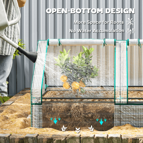 Outsunny Dual Raised Garden Bed & Greenhouse - Elevate Your Planting Experience! - plants - express.com