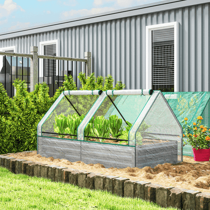 Outsunny Dual Raised Garden Bed & Greenhouse - Elevate Your Planting Experience! - plants - express.com