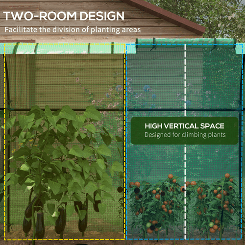 Outsunny Dual - Room Tomato Greenhouse with Roll - up Doors & Mesh Windows - plants - express.com