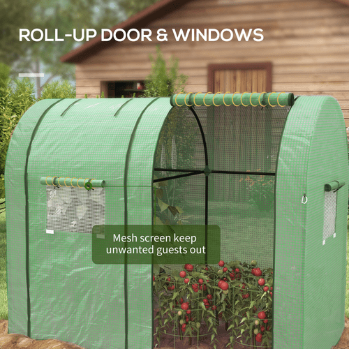 Outsunny Dual - Room Tomato Greenhouse with Roll - up Doors & Mesh Windows - plants - express.com