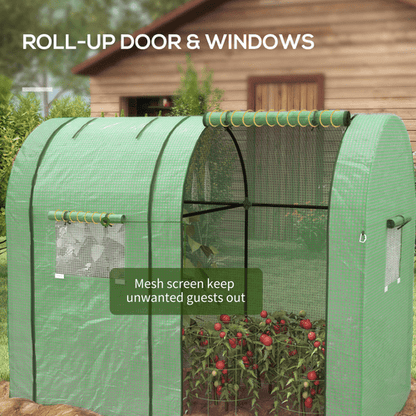 Outsunny Dual - Room Tomato Greenhouse with Roll - up Doors & Mesh Windows - plants - express.com