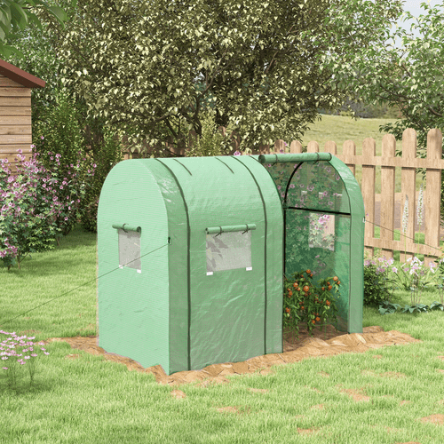 Outsunny Dual - Room Tomato Greenhouse with Roll - up Doors & Mesh Windows - plants - express.com
