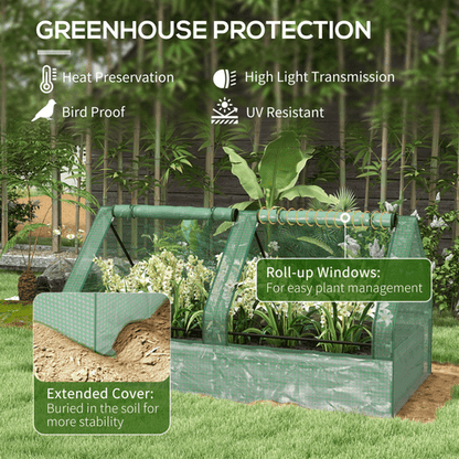 Outsunny Dual - Tier Raised Garden Bed with Greenhouse & UV - Resistant Cover - plants - express.com