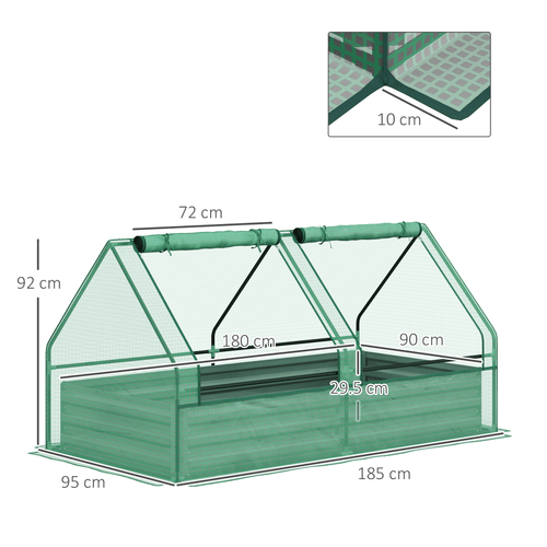 Outsunny Dual - Tier Raised Garden Bed with Greenhouse & UV - Resistant Cover - plants - express.com