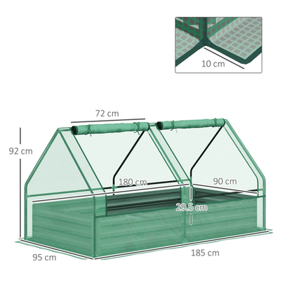 Outsunny Dual - Tier Raised Garden Bed with Greenhouse & UV - Resistant Cover - plants - express.com