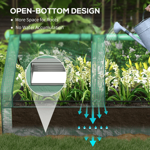 Outsunny Dual - Tier Raised Garden Bed with Greenhouse & UV - Resistant Cover - plants - express.com