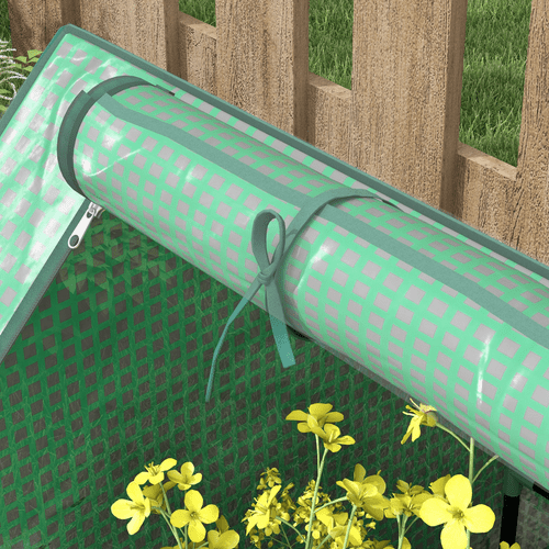 Outsunny Dual - Tier Raised Garden Bed with Greenhouse & UV - Resistant Cover - plants - express.com