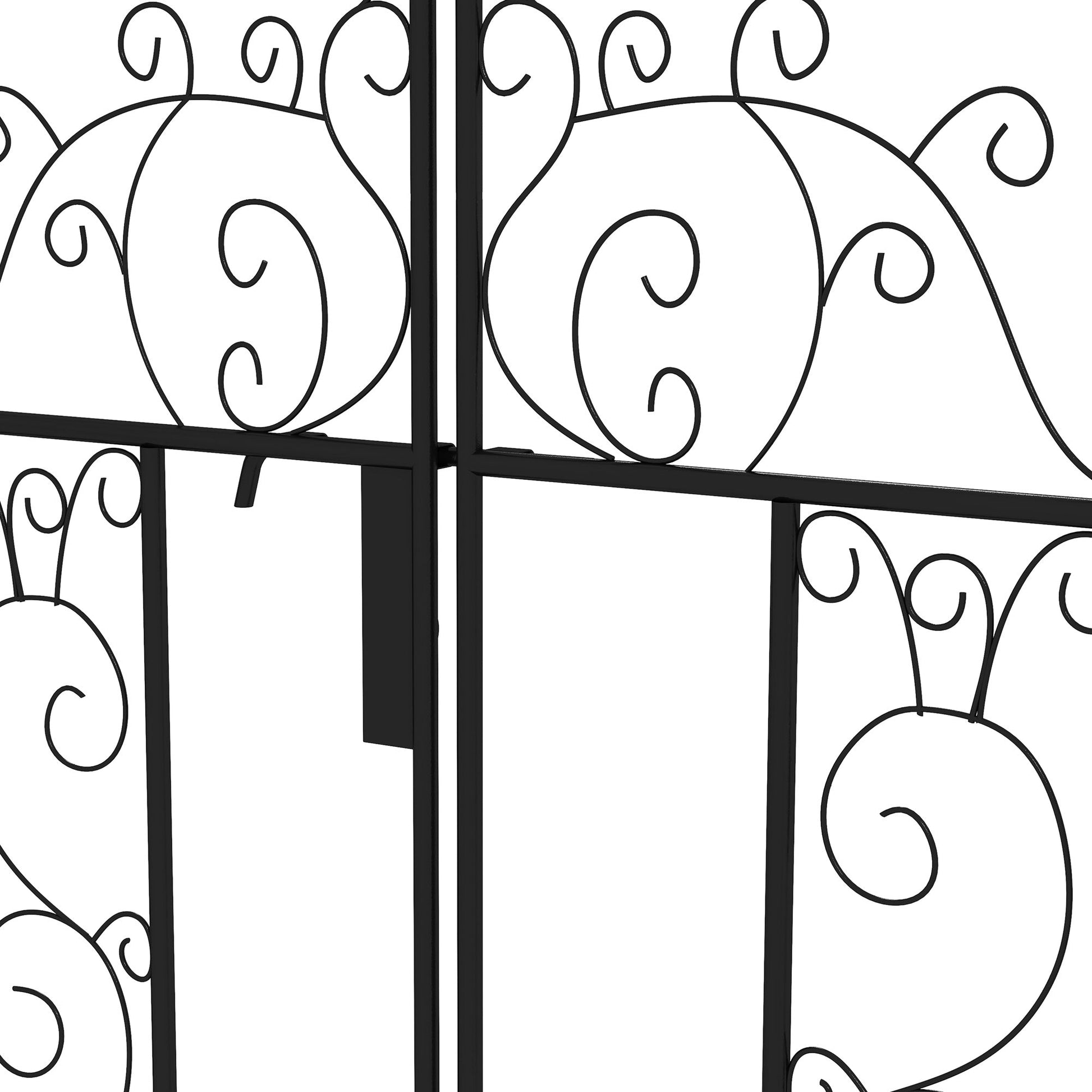 Outsunny Elegant Metal Garden Arch with Double Gate for Climbing Plants - plants - express.com