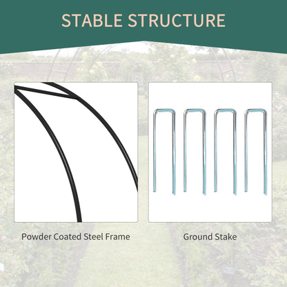 Outsunny Elegant Metal Garden Arch with Double Gate for Climbing Plants - plants - express.com
