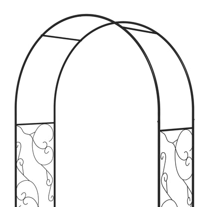 Outsunny Elegant Metal Garden Arch with Double Gate for Climbing Plants - plants - express.com
