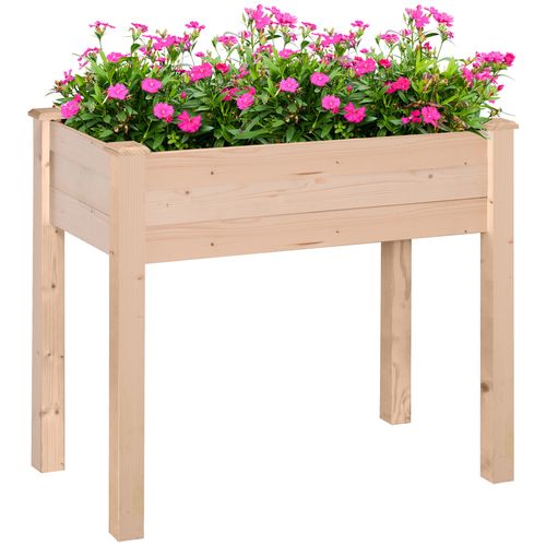Outsunny Elevated Fir Wood Garden Planter Bed - Nurture Your Green Oasis - plants - express.com
